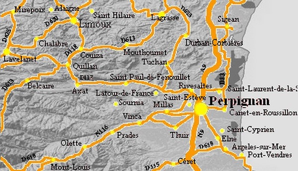 Übersichtskarte von Pays Cathare und den Corbières
